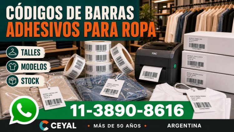 Códigos de barras adhesivos para ropa y prendas