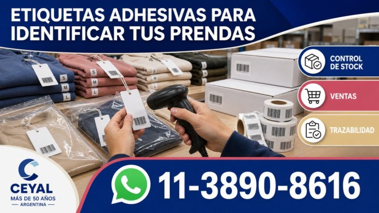 Etiquetas adhesivas para identificar prendas y controlar el stock