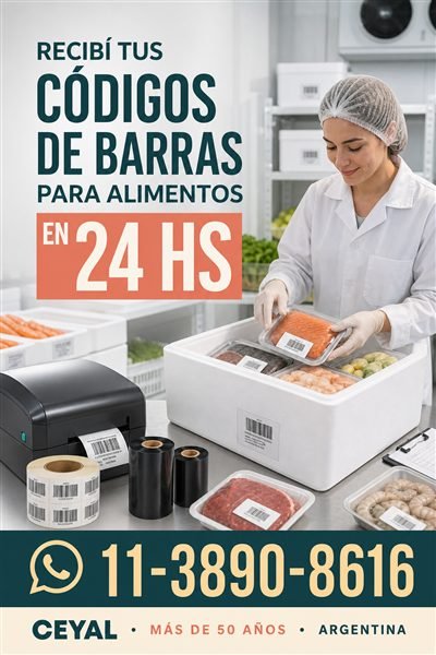 Recibí tus códigos de barras para alimentos en 24 hs