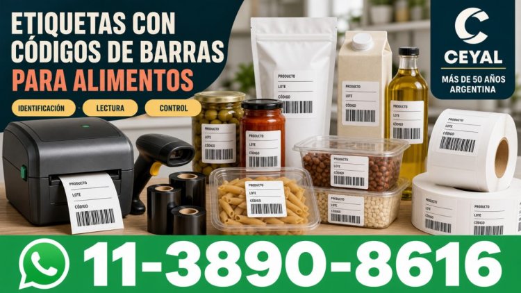 Etiquetas con códigos de barras para alimentos