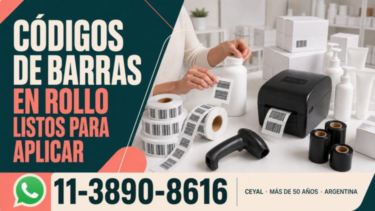 Códigos de barras en rollo listos para aplicar