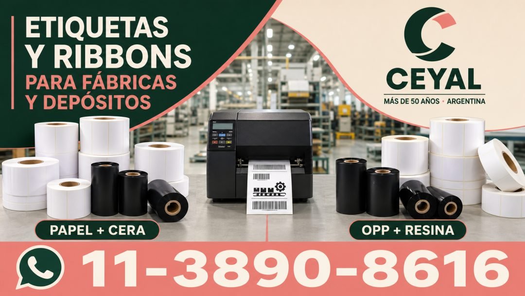 Etiquetas y ribbons para fábricas y depósitos