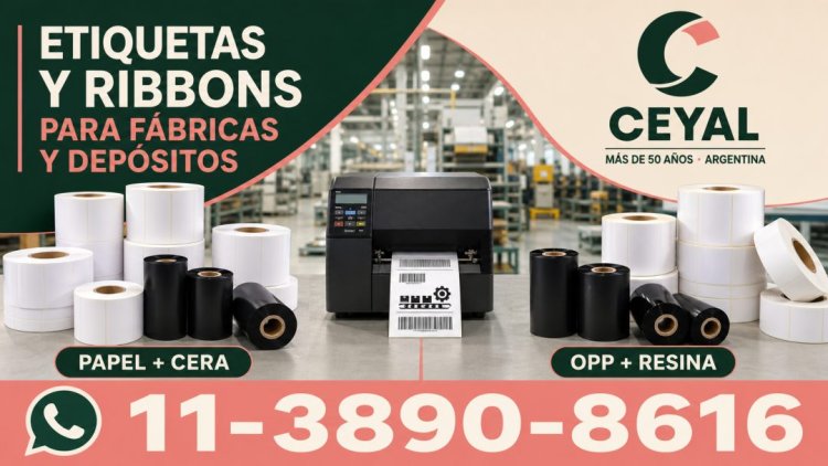 Etiquetas y ribbons para fábricas y depósitos