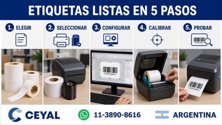 Proceso para imprimir etiquetas adhesivas en cinco pasos