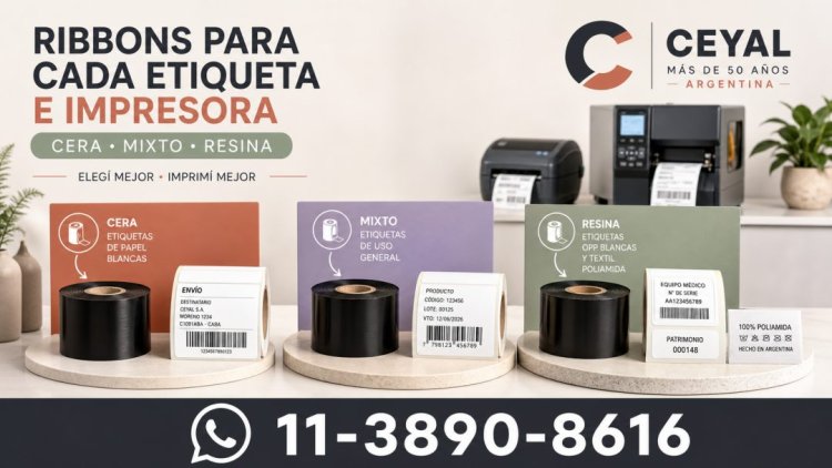 Ribbons para cada etiqueta e impresora