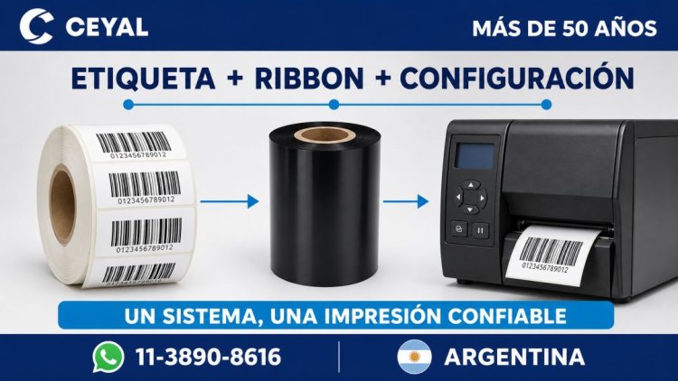 Etiqueta, ribbon y configuración para una impresión confiable
