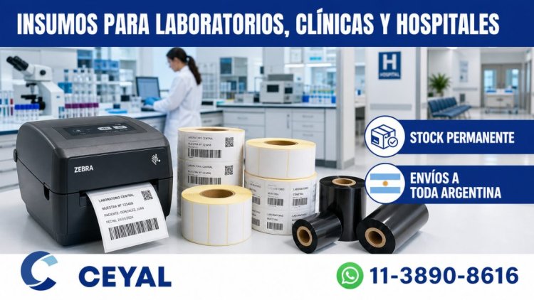 Insumos para laboratorios, clínicas y hospitales: impresora Zebra, etiquetas y ribbons