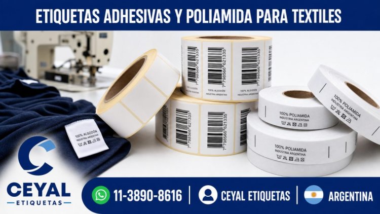 Etiquetas adhesivas y poliamida para textiles
