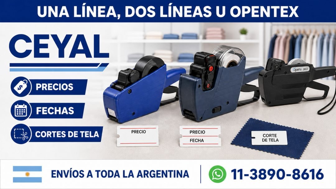 Etiquetadoras manuales: una línea, dos líneas u OpenTex