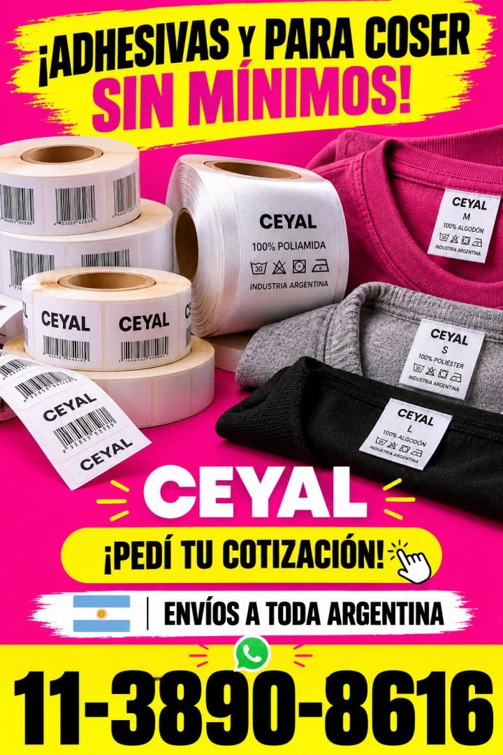 IMPRIMÍ TUS ETIQUETAS ADHESIVAS Y PARA COSER SIN MÍNIMOS