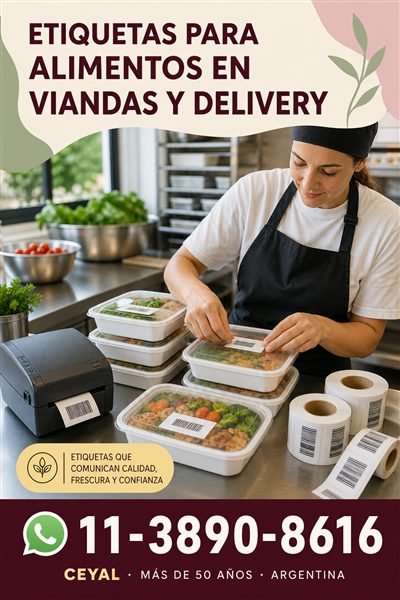 Etiquetas para alimentos en viandas y delivery