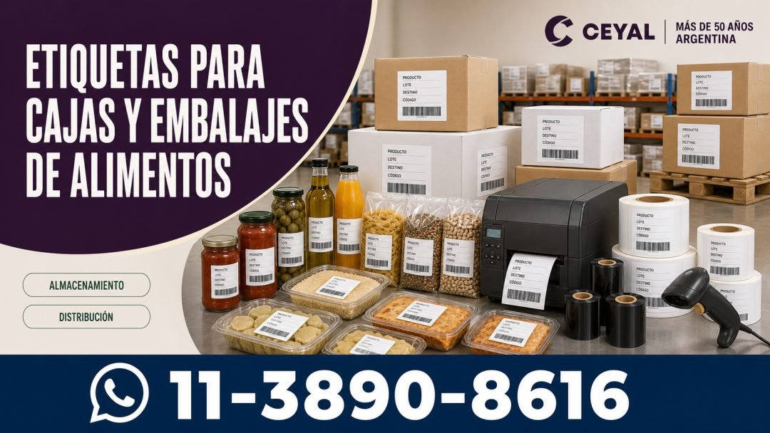 Etiquetas para cajas y embalajes de alimentos