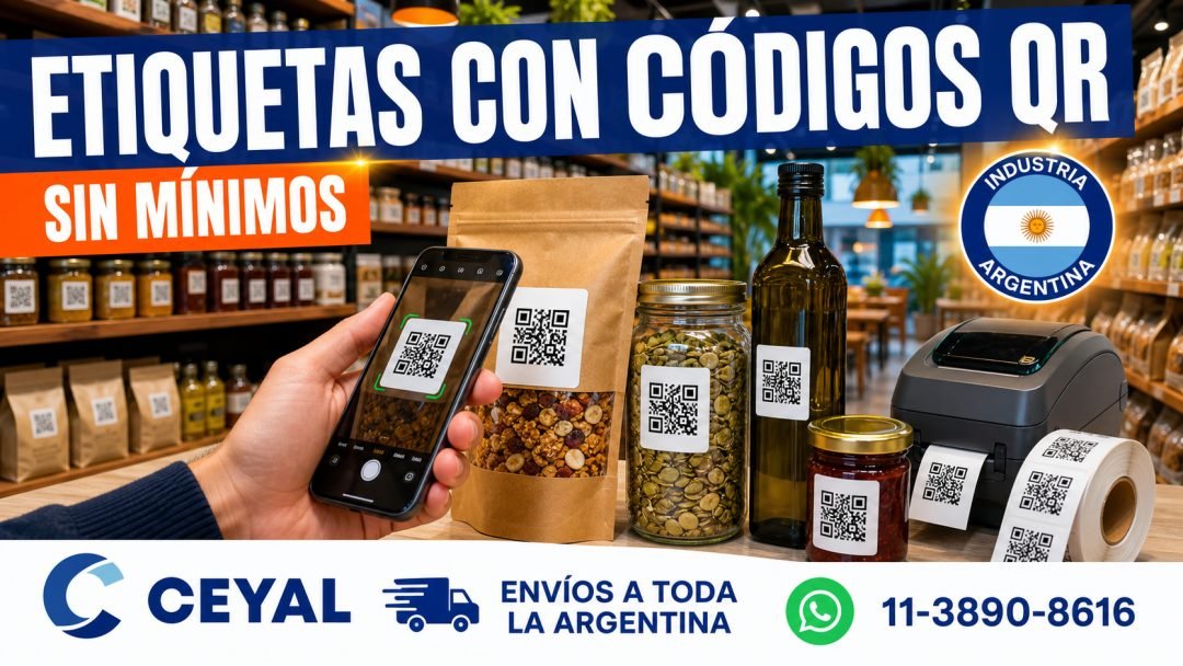 Etiquetas con códigos QR para productos y envases