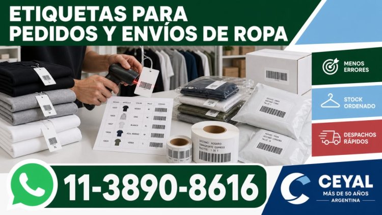 Etiquetas para pedidos y envíos de ropa con control de stock