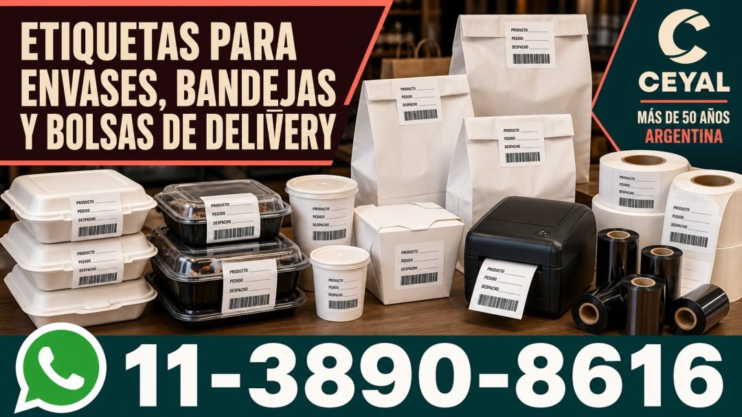 Etiquetas para envases, bandejas y bolsas de delivery