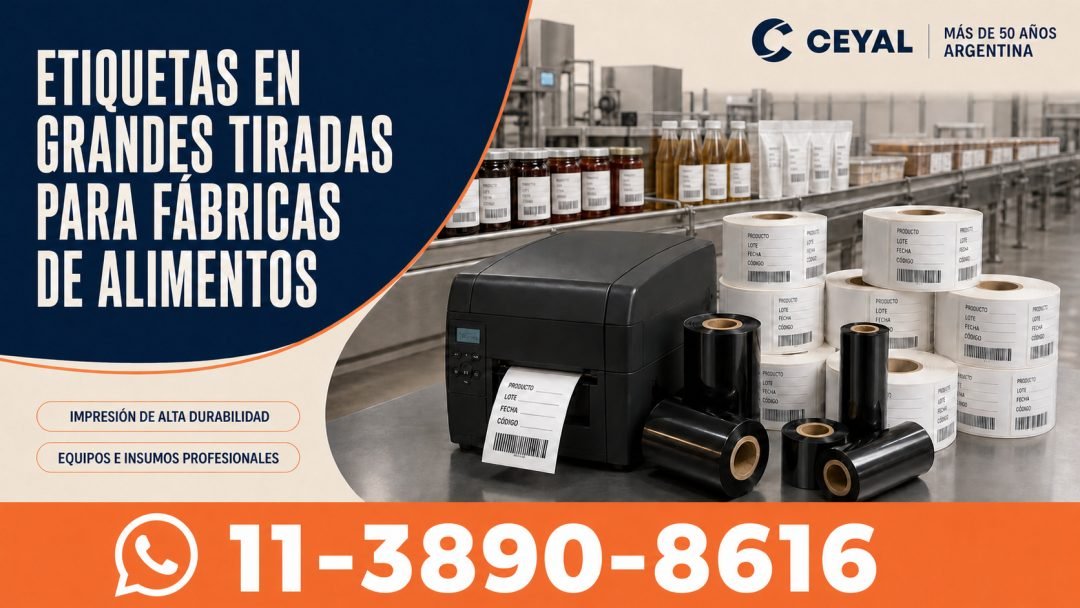 Etiquetas en grandes tiradas para fábricas de alimentos