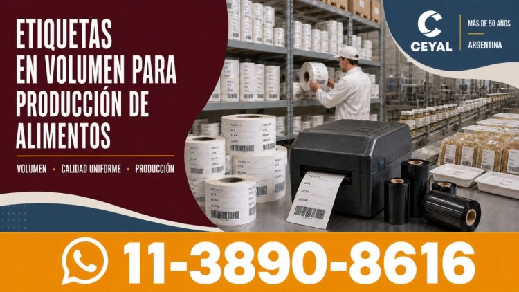 Etiquetas en volumen para producción de alimentos