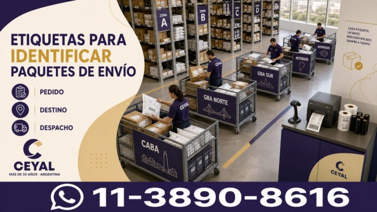 Etiquetas para identificar paquetes de envío