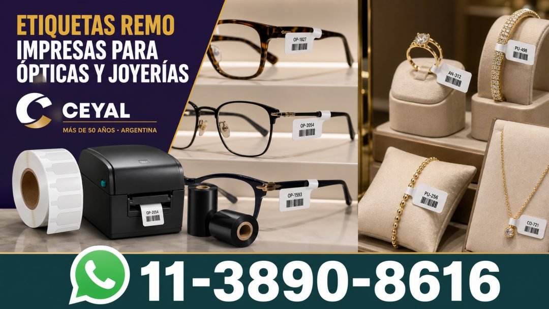 Etiquetas impresas para ópticas y joyerías