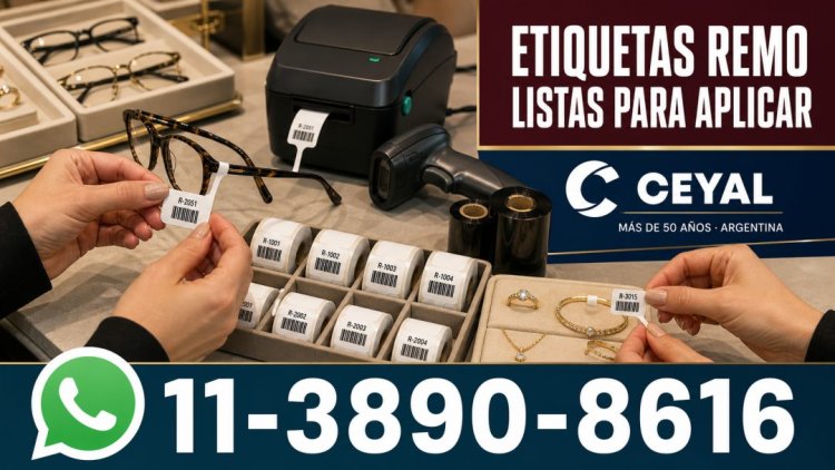 Etiquetas remo listas para aplicar