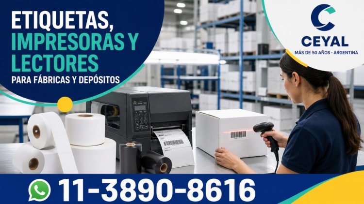 Etiquetas, impresoras y lectores para fábricas y depósitos
