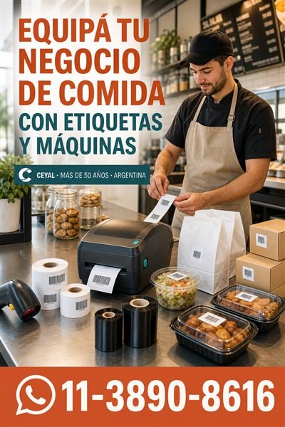 Equipá tu negocio de comida con etiquetas y máquinas