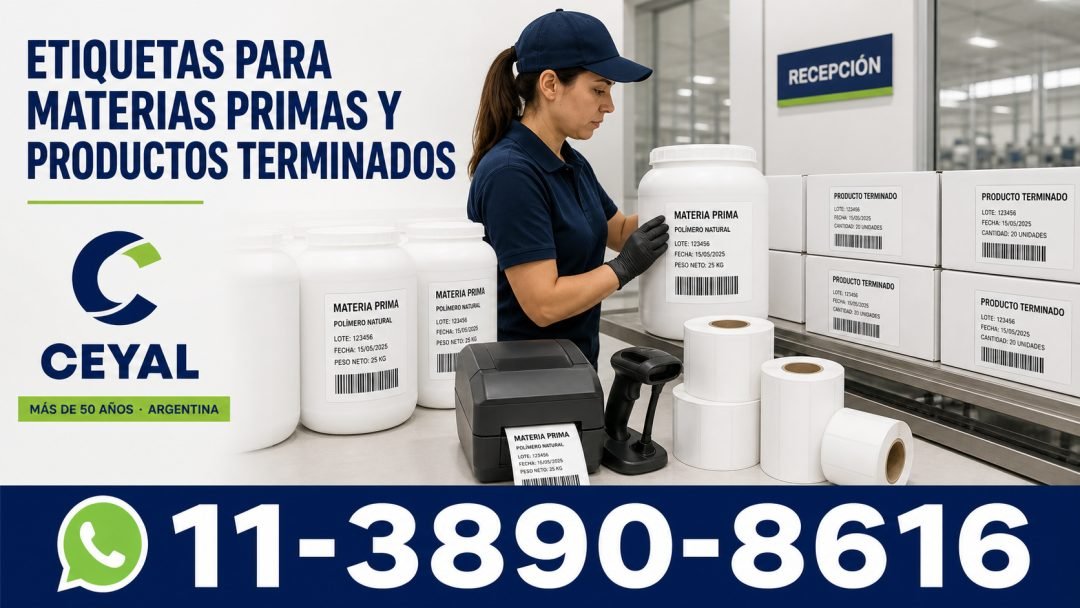 Etiquetas para materias primas y productos terminados en fábricas