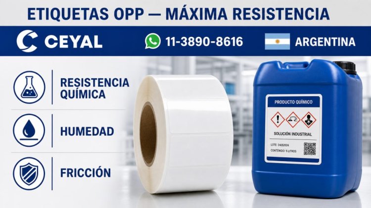Etiquetas OPP de máxima resistencia a químicos, humedad y fricción