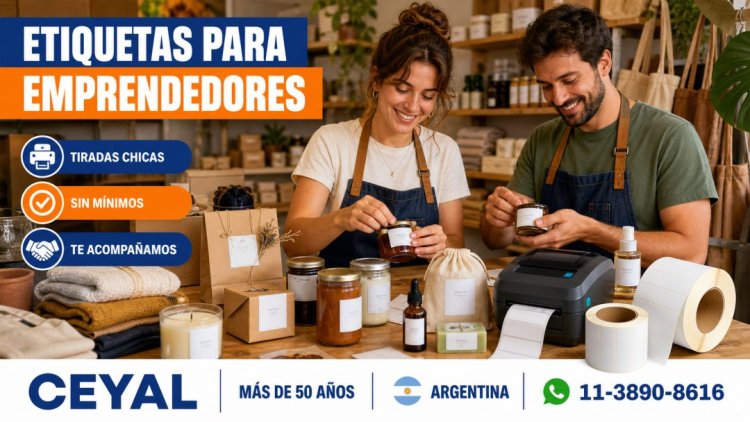 Etiquetas en pequeñas cantidades para emprendedores