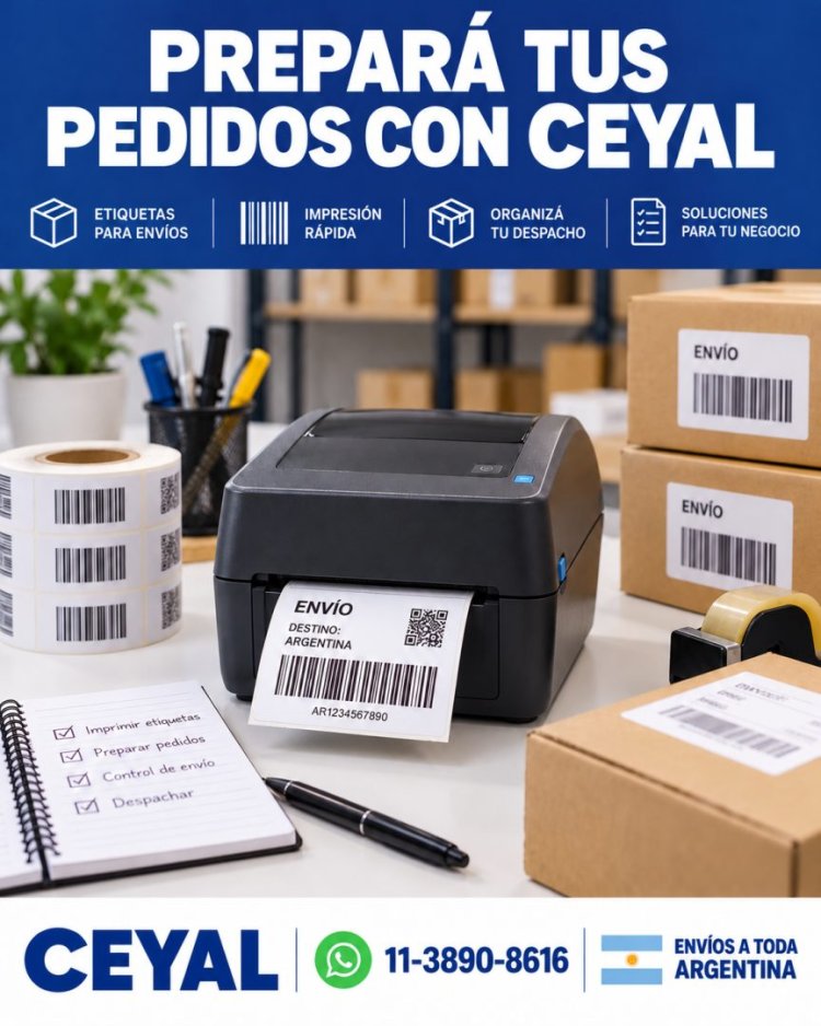Prepará tus pedidos con Ceyal: impresora y etiquetas para envíos