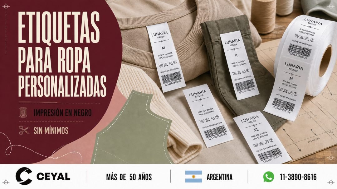 Etiquetas para ropa personalizadas con tu información