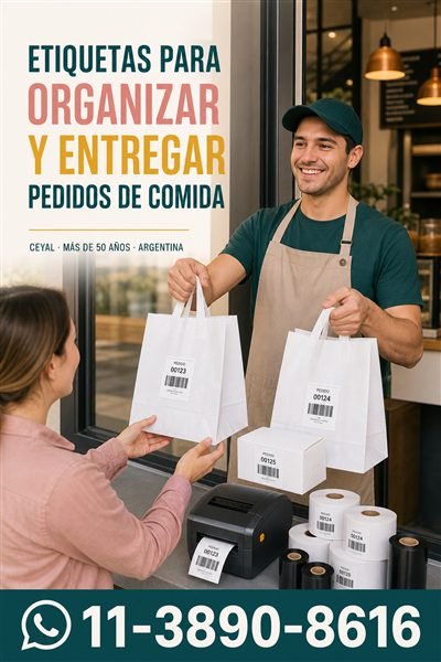 Etiquetas para organizar y entregar pedidos de comida