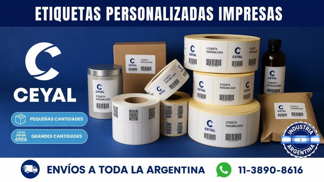 Etiquetas personalizadas impresas en pequeñas y grandes cantidades