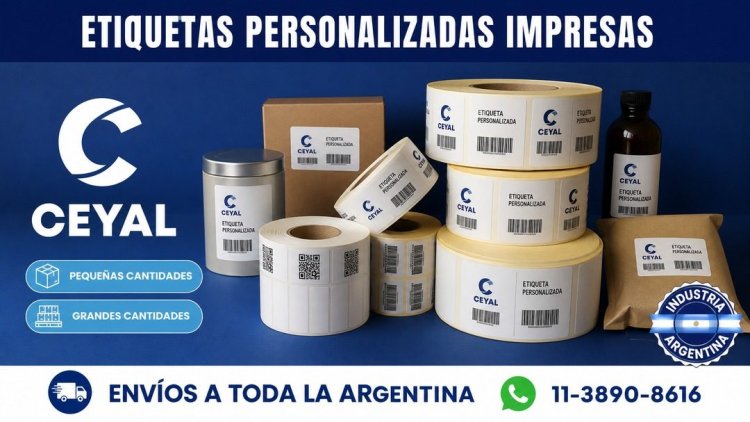 Etiquetas personalizadas impresas en pequeñas y grandes cantidades
