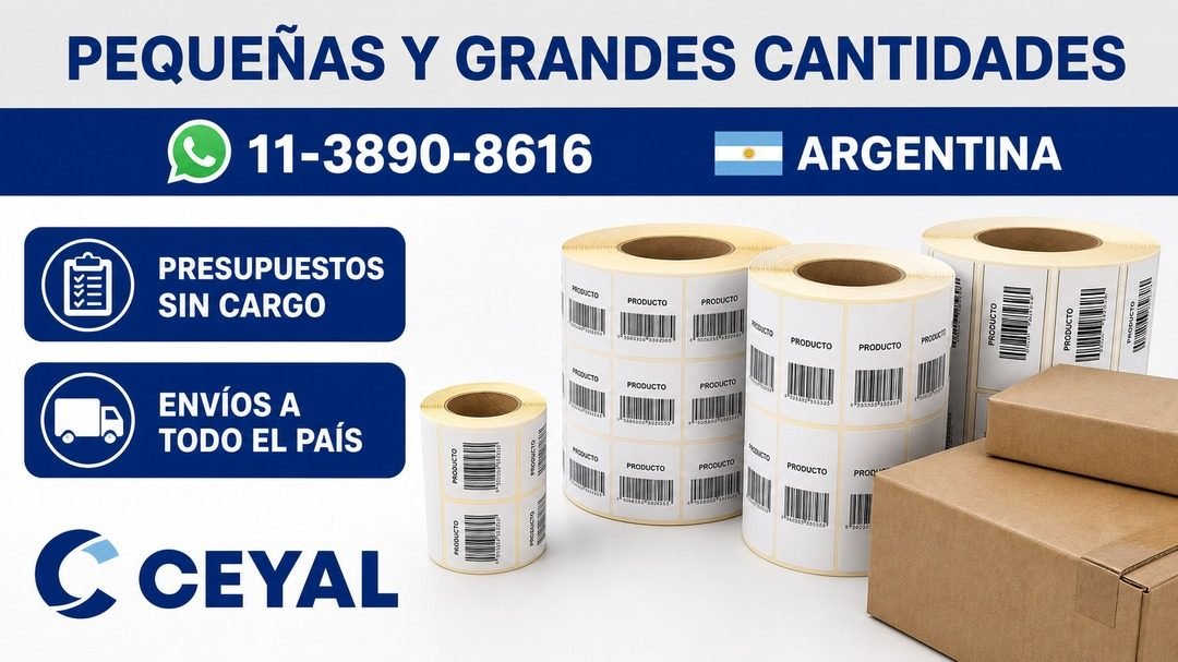 Etiquetas impresas en pequeñas y grandes cantidades con envíos a todo el país