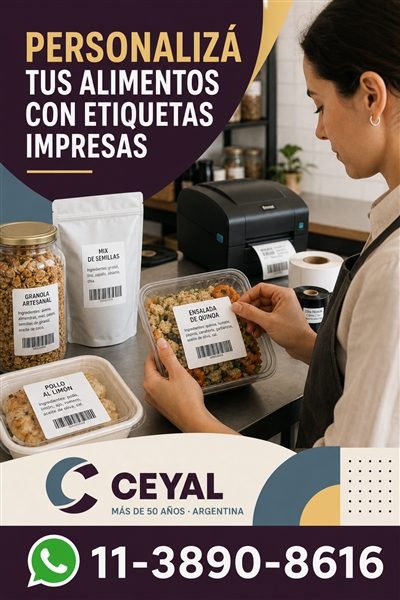 Personalizá tus alimentos con etiquetas impresas
