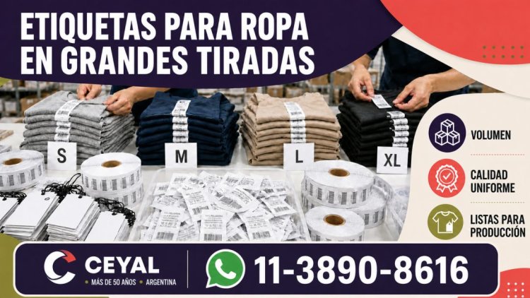 Etiquetas para ropa en grandes tiradas listas para producción