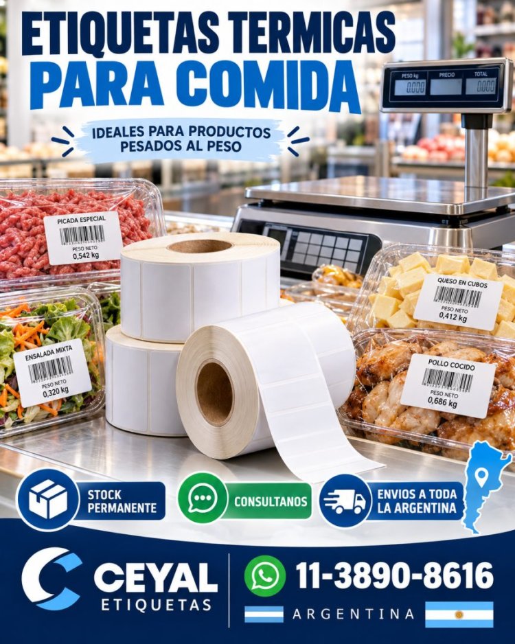 Etiquetas térmicas para comida por peso