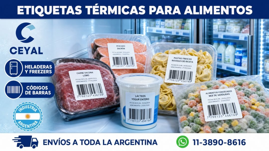 Etiquetas térmicas para alimentos refrigerados y congelados