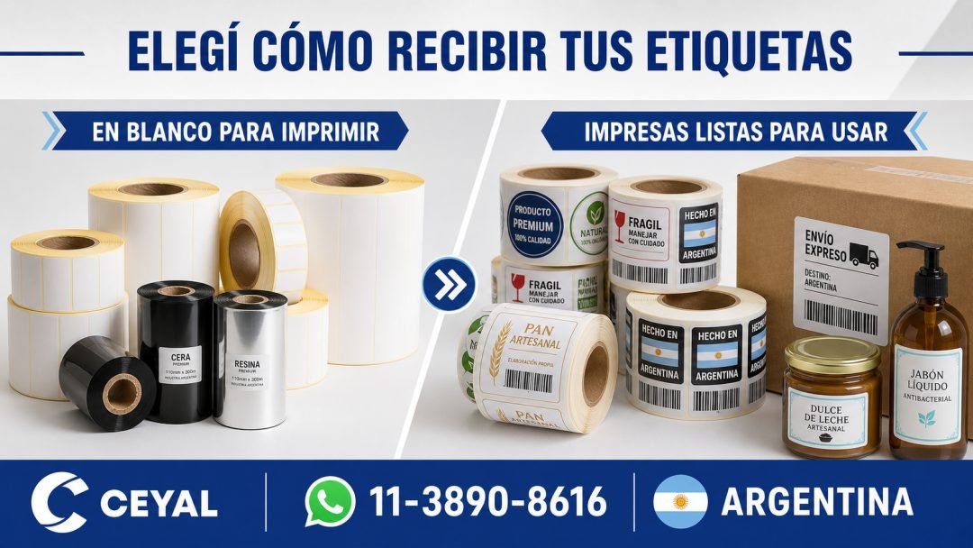 Etiquetas autoadhesivas en blanco para imprimir e impresas listas para usar
