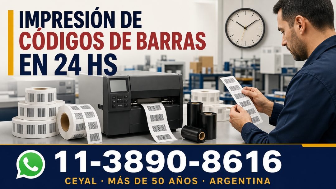 Impresión de códigos de barras en 24 hs
