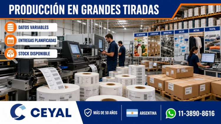 Producción de etiquetas en grandes tiradas para distintos sectores