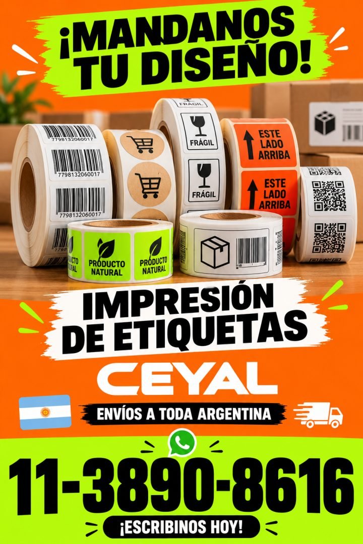 Etiquetas impresas CEYAL. WhatsApp 11-3890-8616