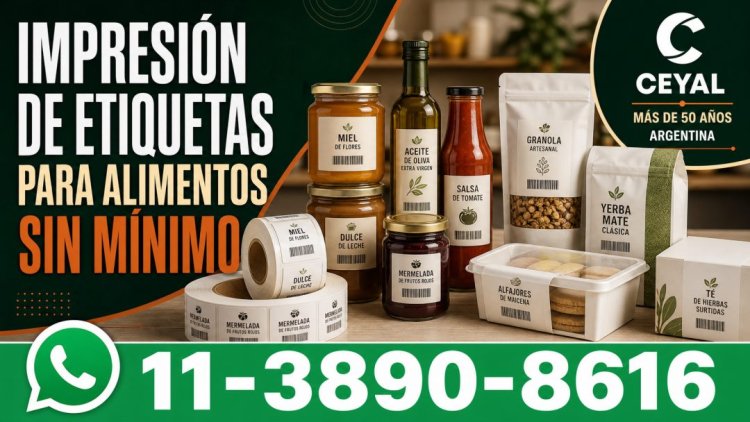 Impresión de etiquetas para alimentos sin mínimo