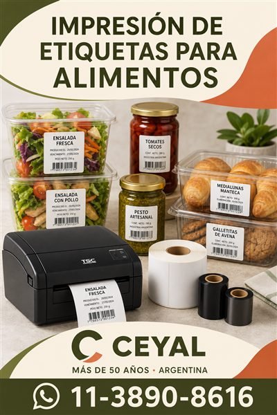 Impresión de etiquetas para alimentos