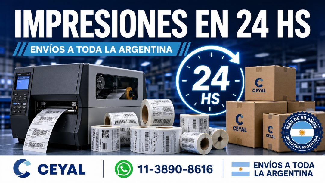 Impresión de etiquetas en 24 horas y envíos a todo el país