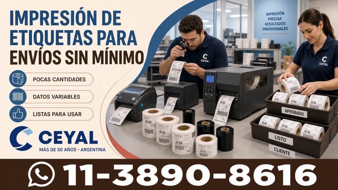Impresión de etiquetas para envíos sin mínimo