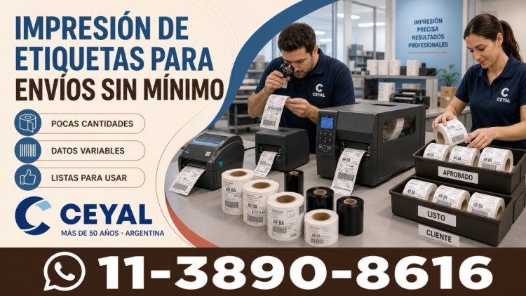 Impresión de etiquetas para envíos sin mínimo