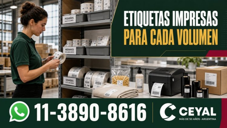 Etiquetas impresas para cada volumen