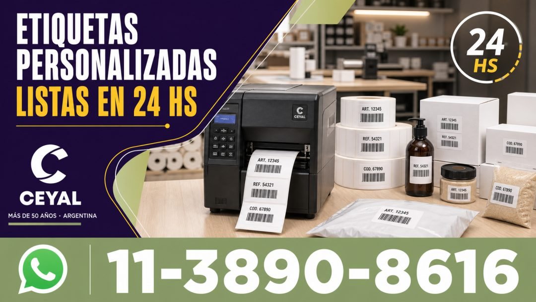 Tus etiquetas personalizadas listas en 24 hs